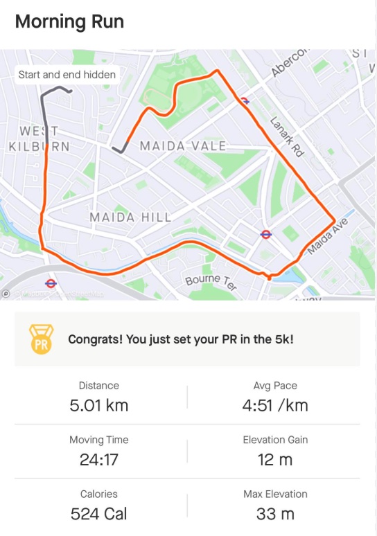 A generic Strava activity share